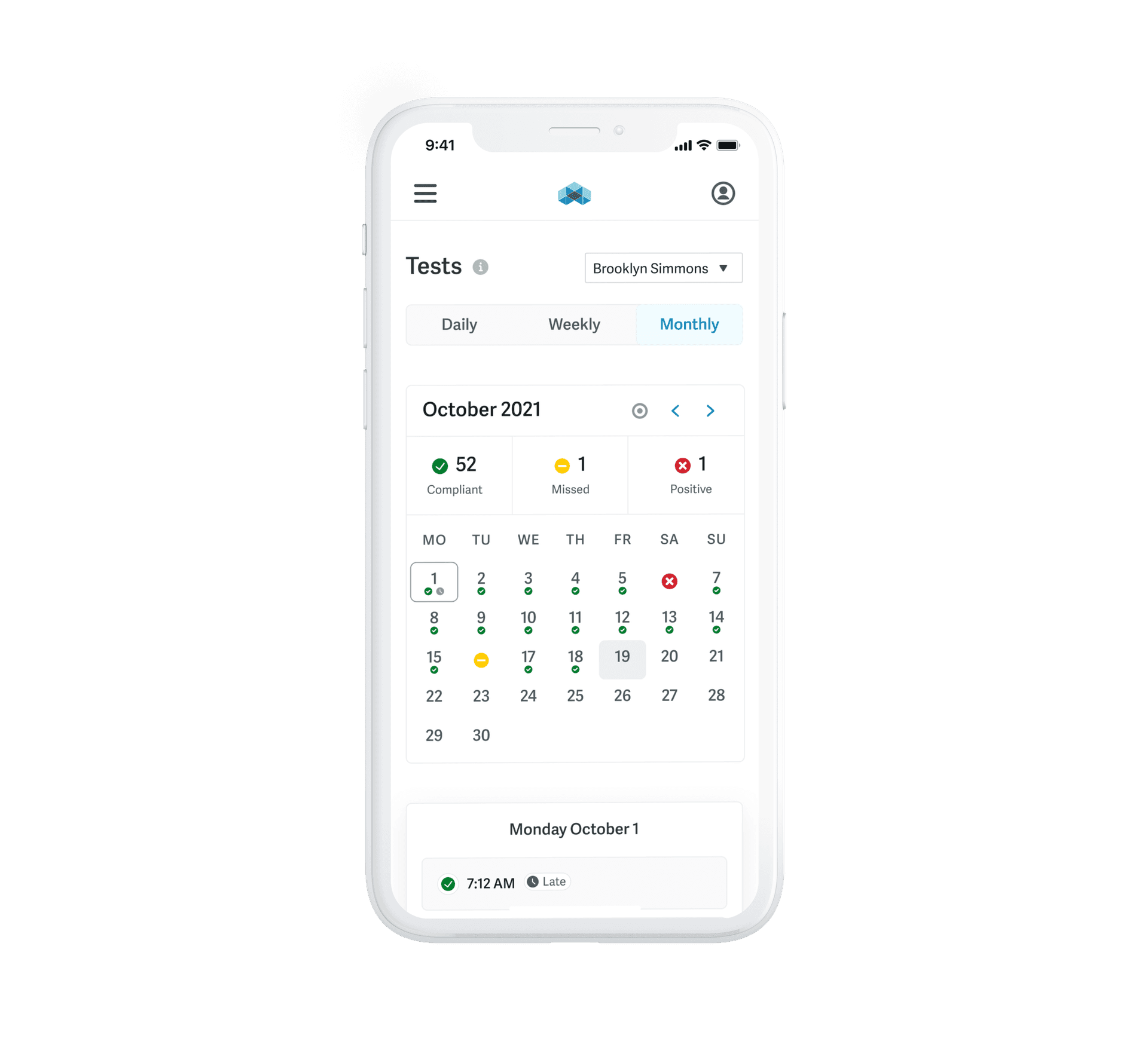 Soberlink UI design system implemented in product interface - example 3