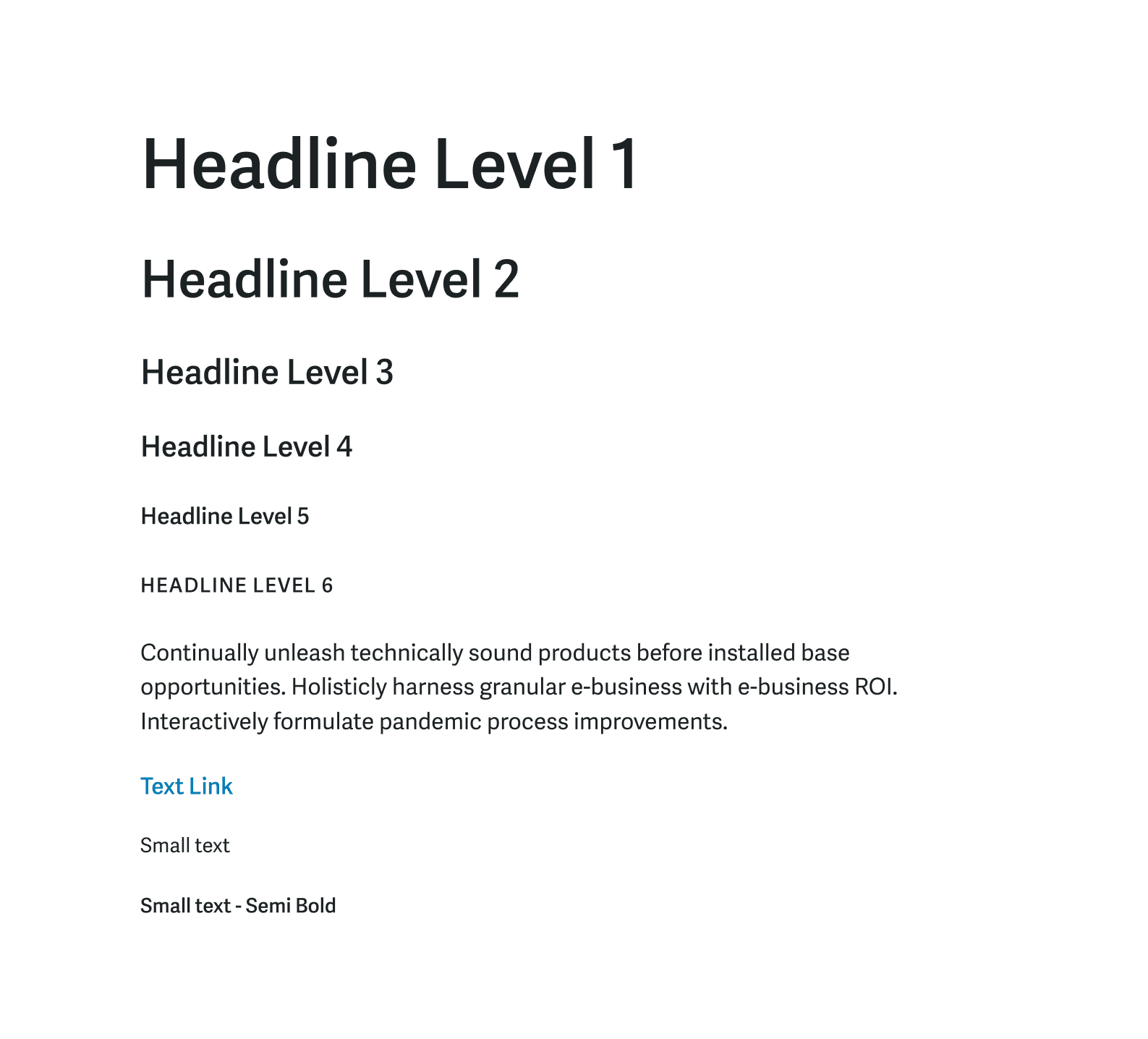Soberlink UI typography system showing Adelle Sans typeface with various weights and sizes